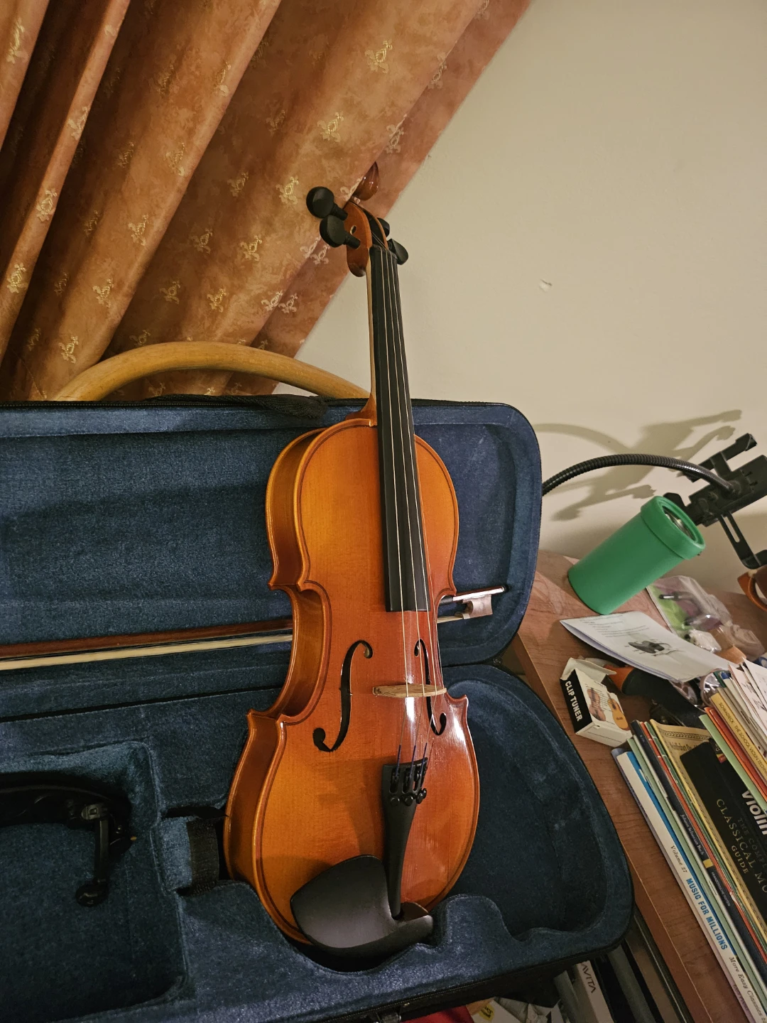 Violin with Case and Bow