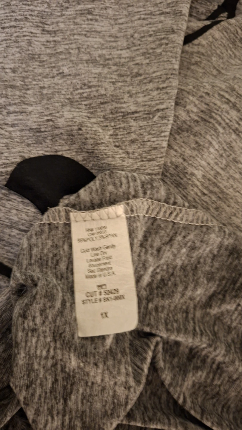 Grey Marled Top with Black Circles Print - photo 3
