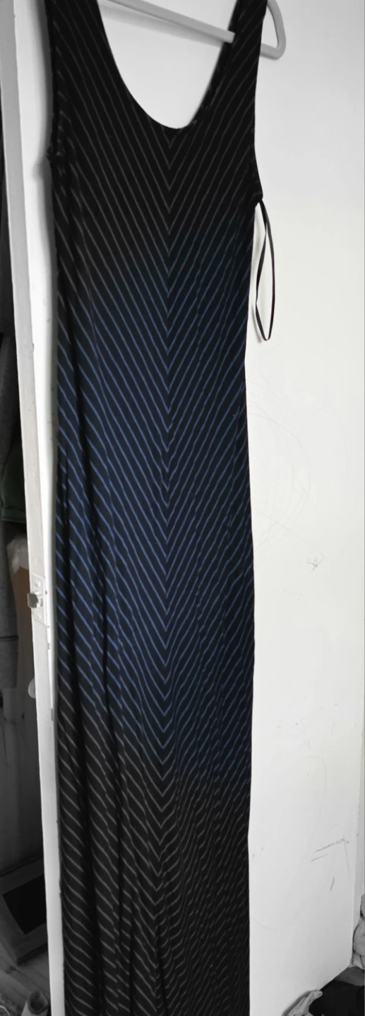 ⚽blue striped maxi dress L