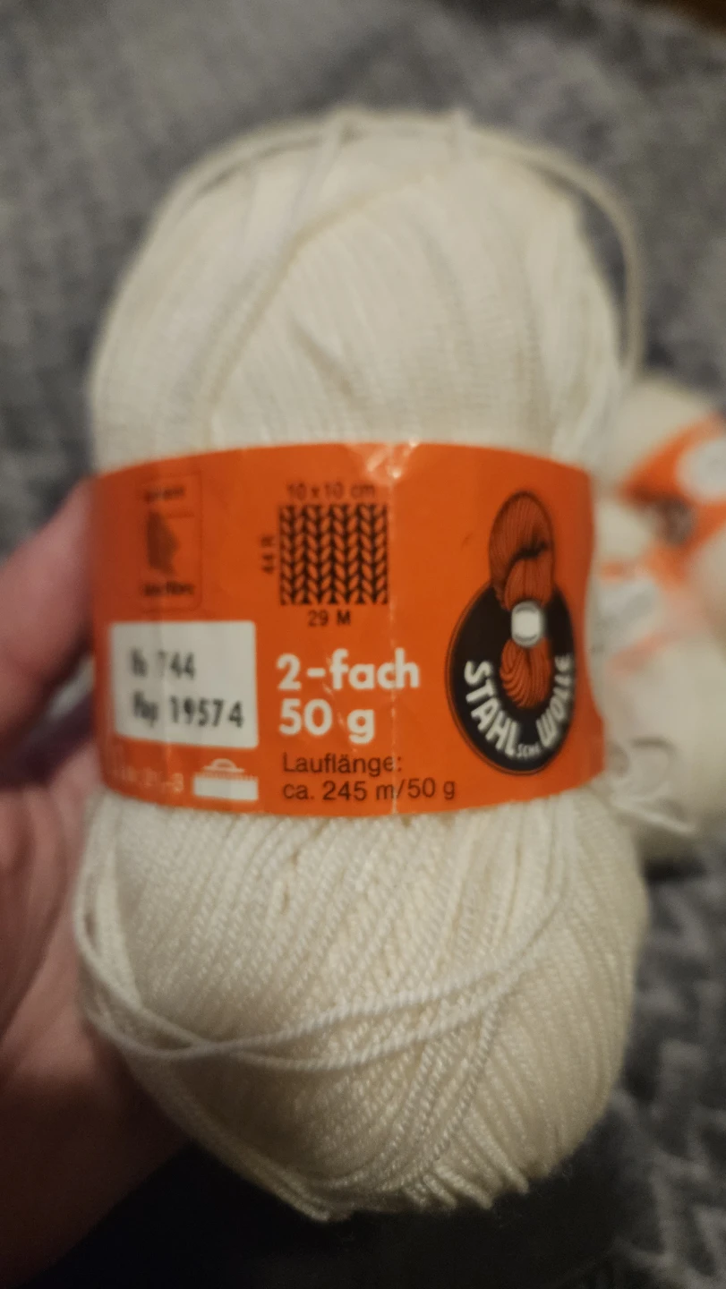 7 Balls White Amann STAHlwolle 2-fach Yarn - 50g Each - photo 2