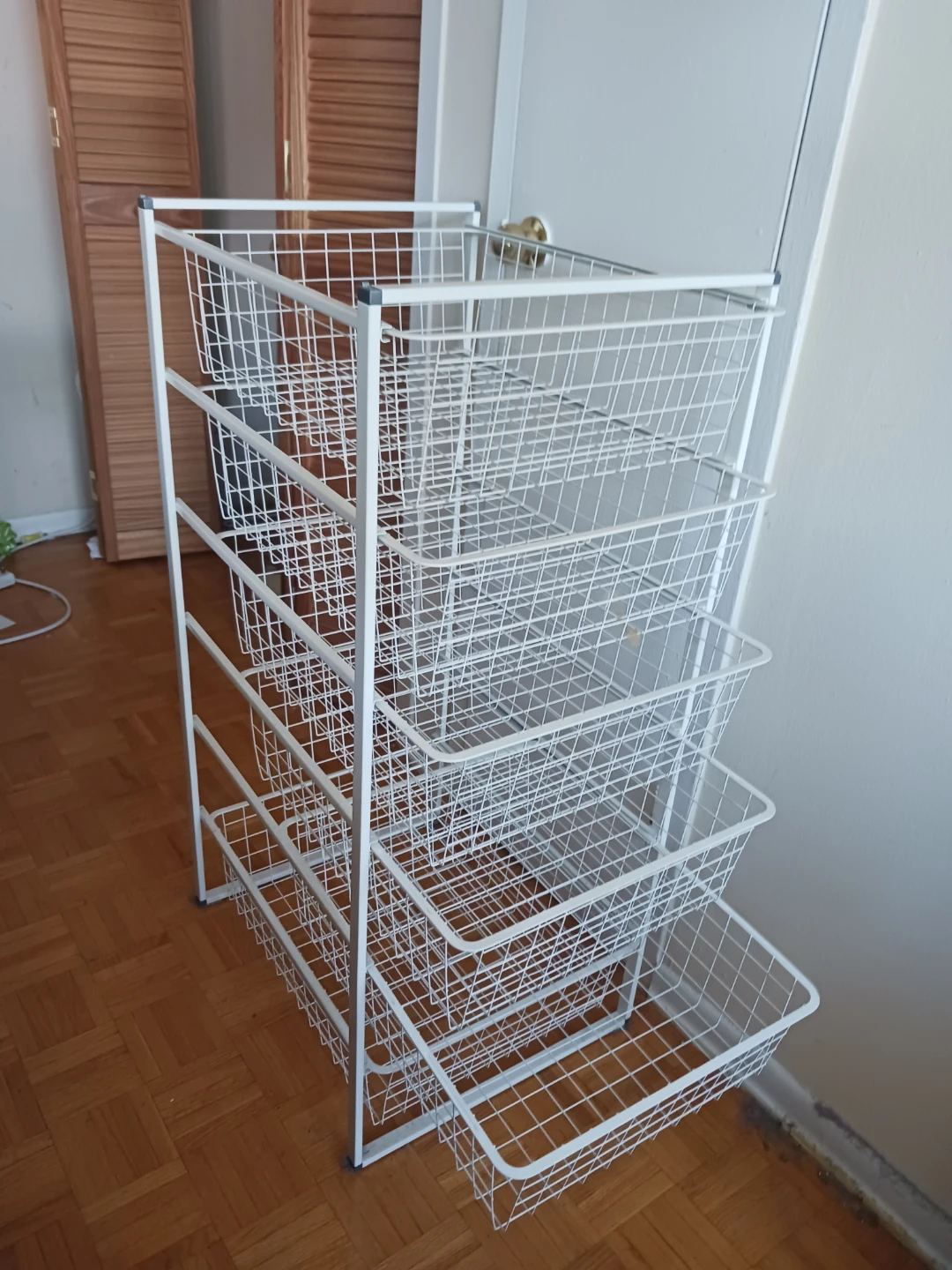 White Wire Storage Cart with 6 Baskets - photo 2