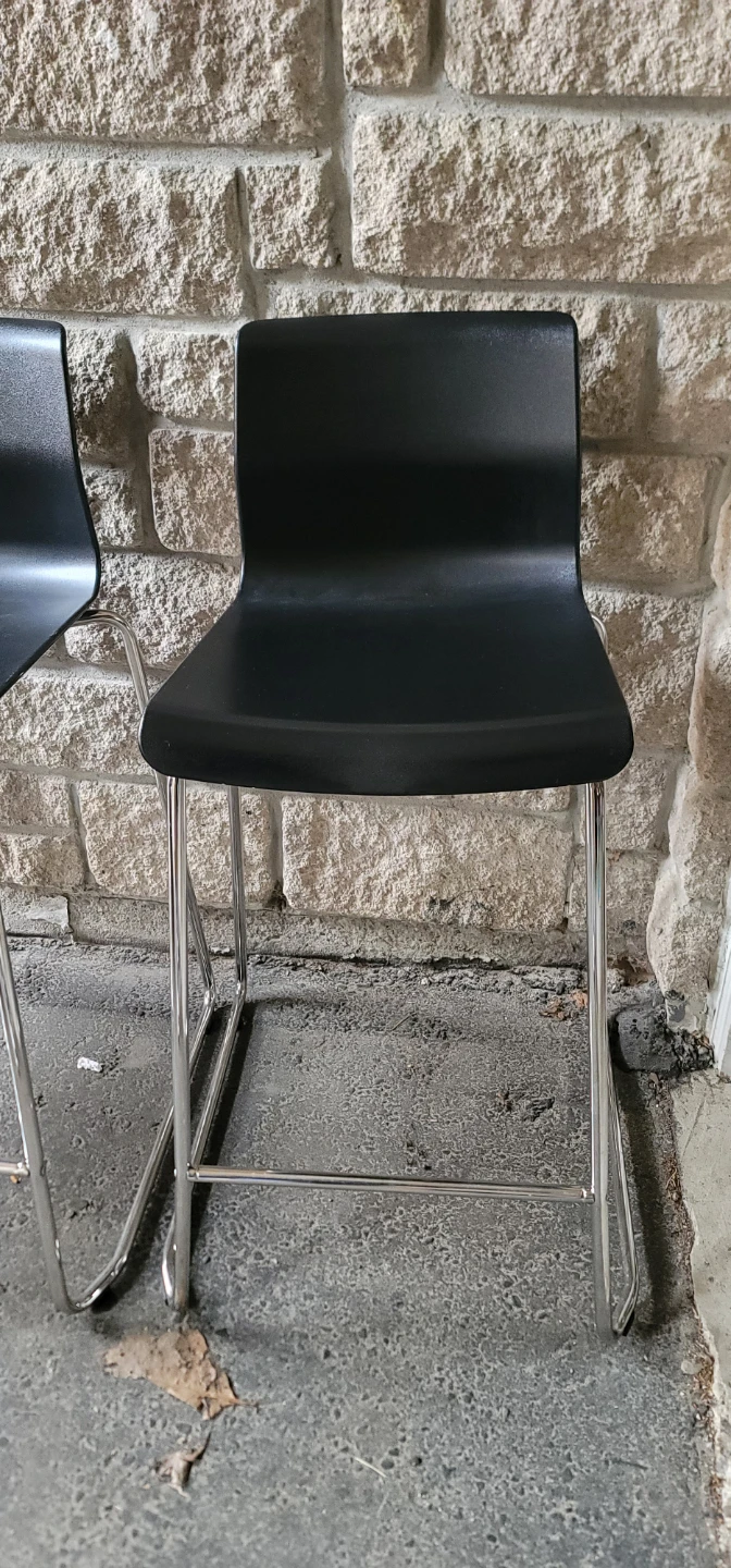 Set of 3 Black Counter Stools - photo 2