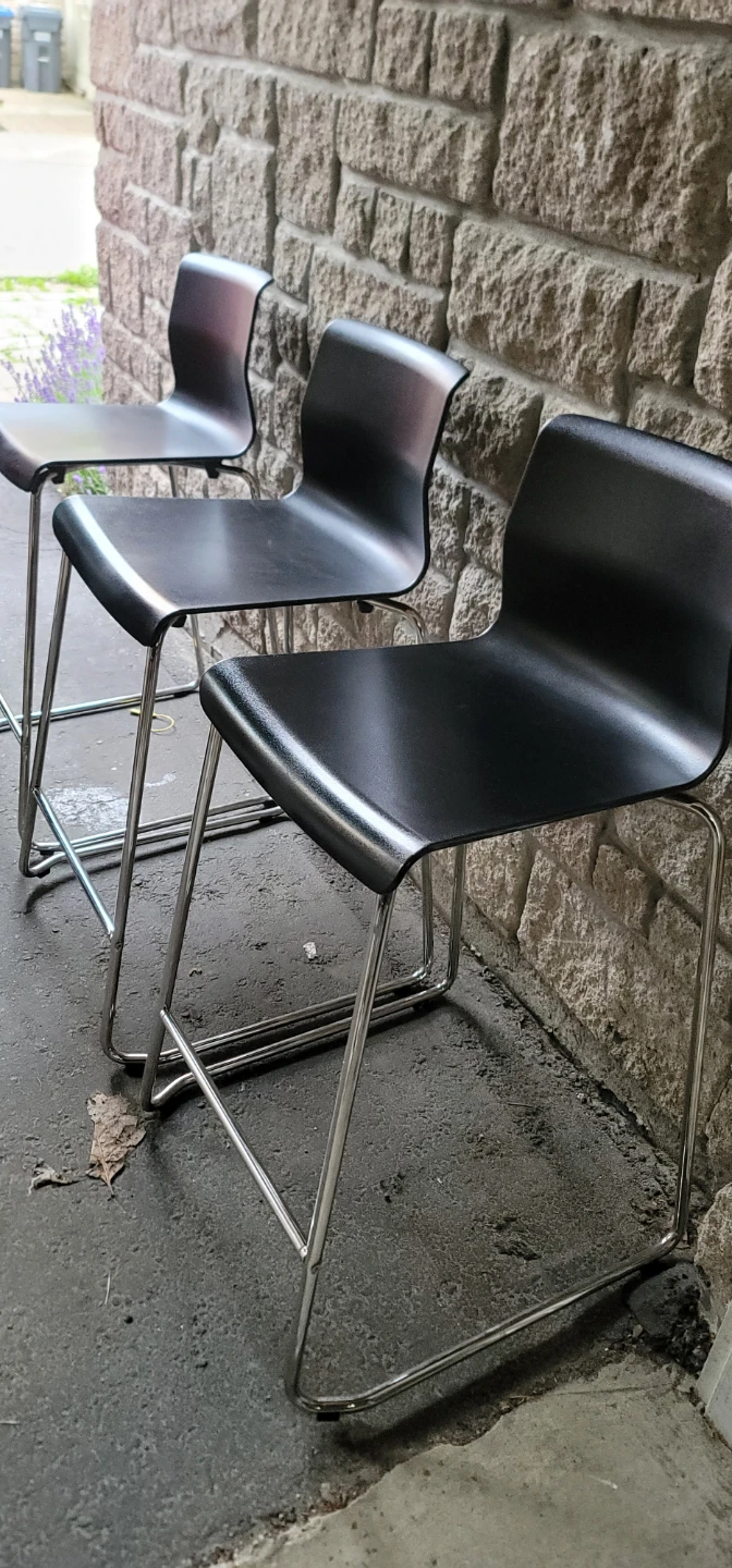 Set of 3 Black Counter Stools - photo 3