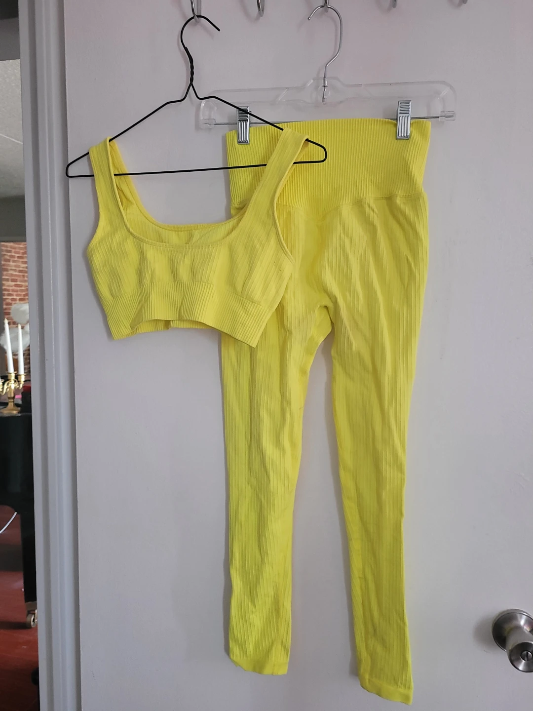 Women's Ribbed Activewear Set - Yellow - photo 2