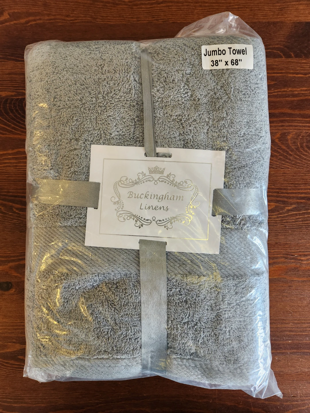 New Buckingham Linens Jumbo Bath Towel - Grey 38" x 68"