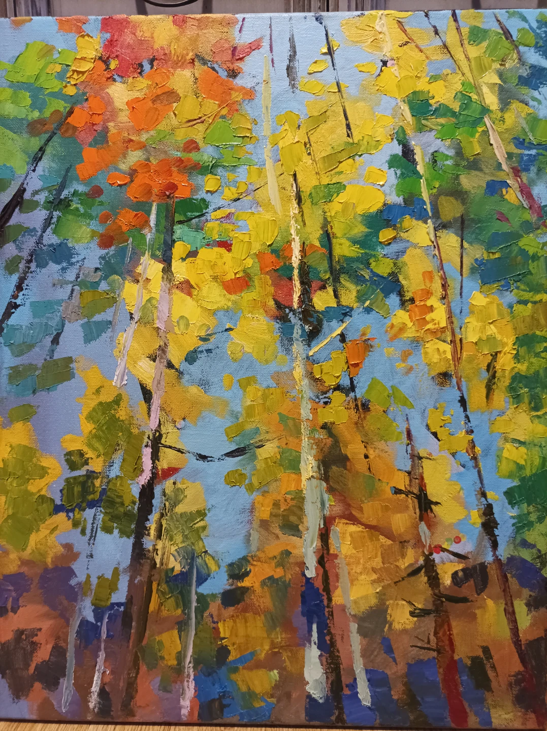 Original Oil Painting "Autumn Trees" 21"by 16"