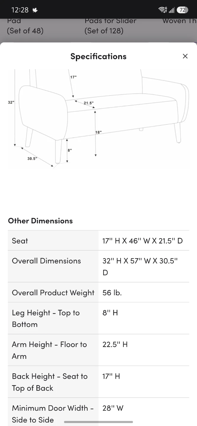 Grey Corduroy Loveseat Sofa - photo 4