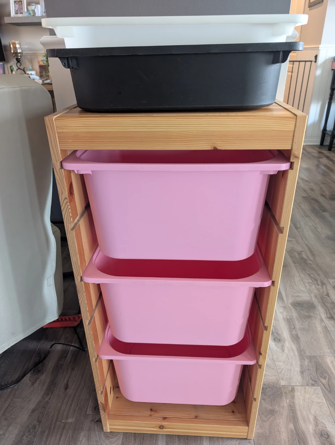 IKEA TROFAST Storage Combination with Pink Bins