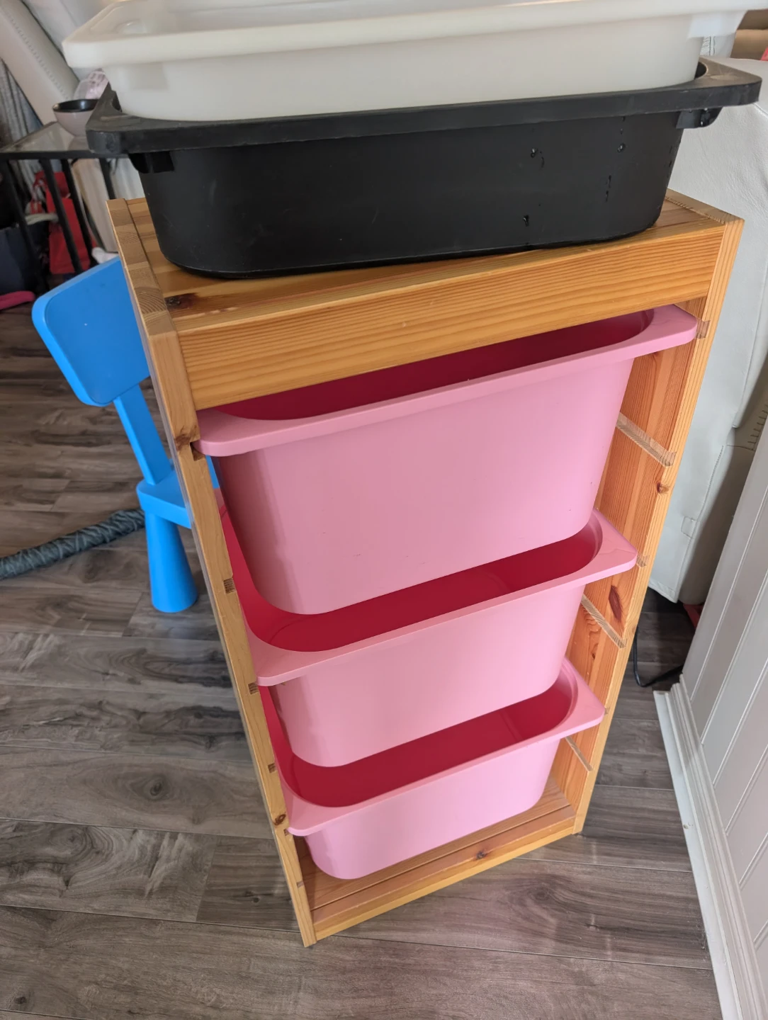 IKEA TROFAST Storage Combination with Pink Bins - photo 2