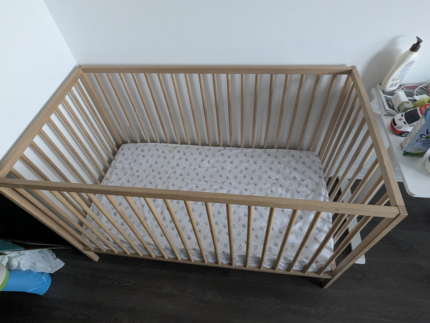 Wooden Baby Crib with Mattress , cover and liners - photo 3