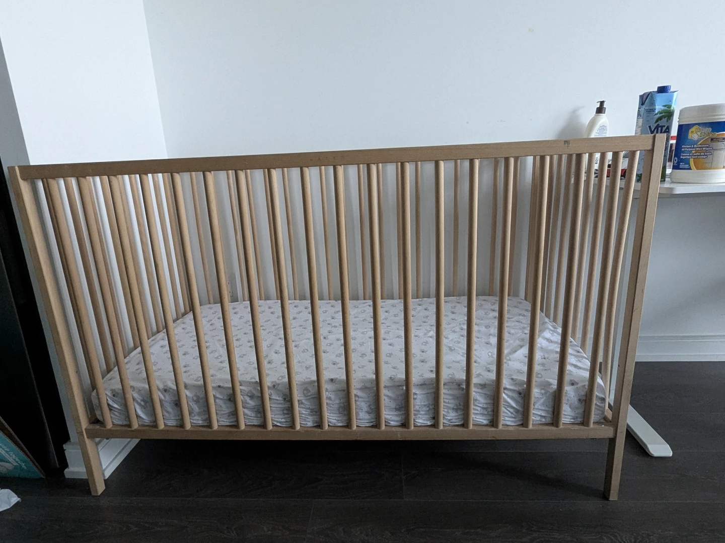 Wooden Baby Crib with Mattress , cover and liners - photo 4