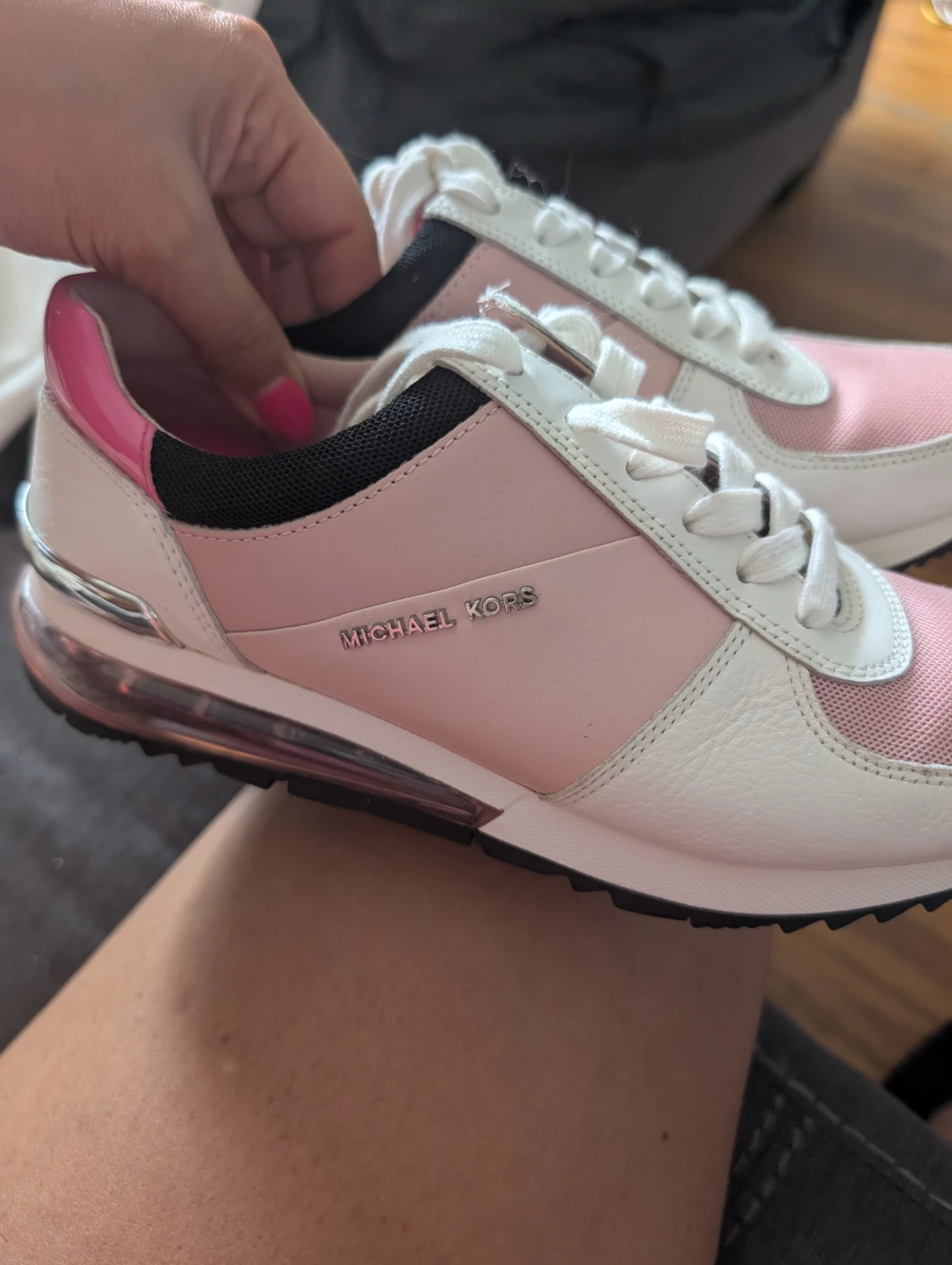 Michael Kors Pink & White Leather Sneakers