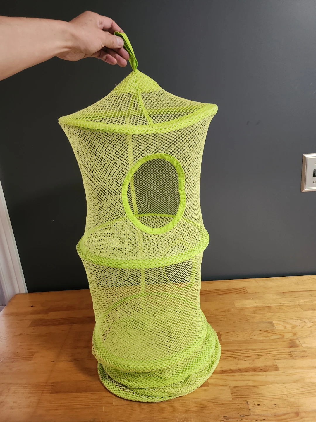 Collapsible hanging mesh storage hamper Neon green- (5ft) - photo 3