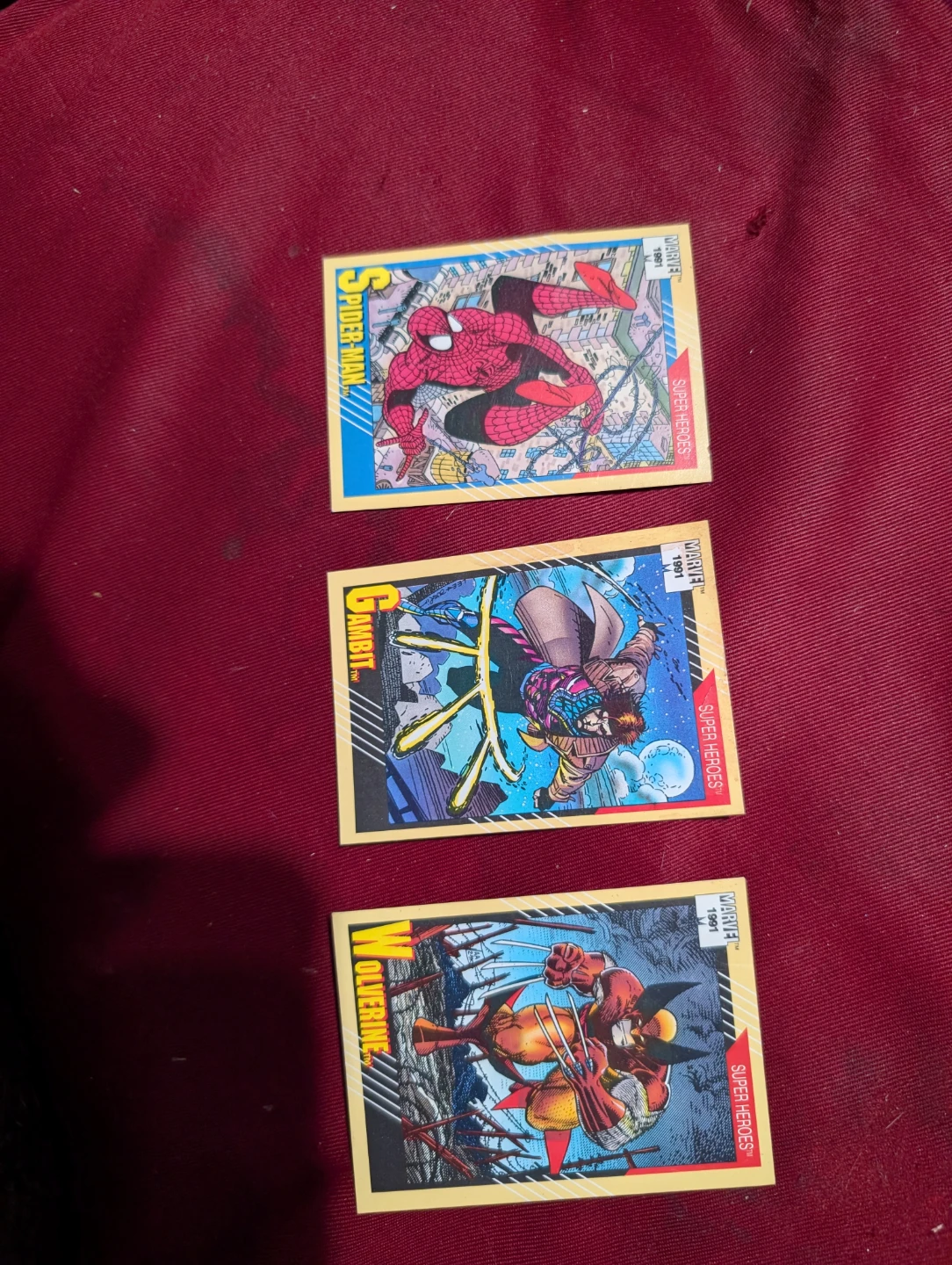 1991 Marvel Spider-Man, Gambit, Wolverine Trading Cards