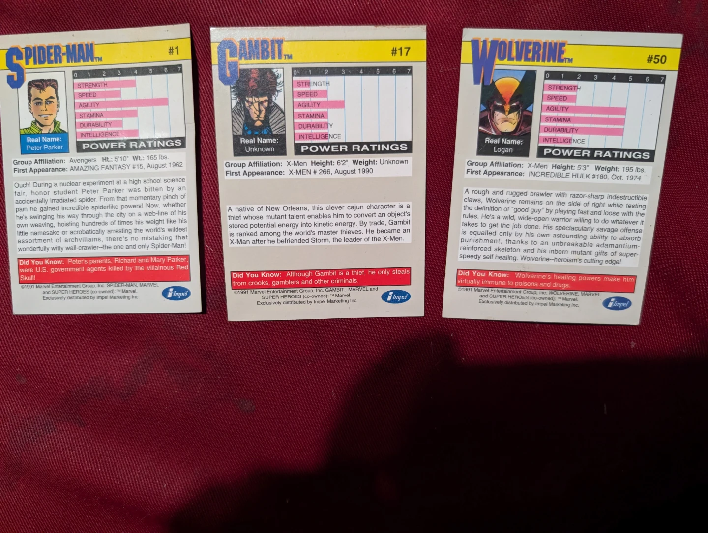 1991 Marvel Spider-Man, Gambit, Wolverine Trading Cards - photo 5