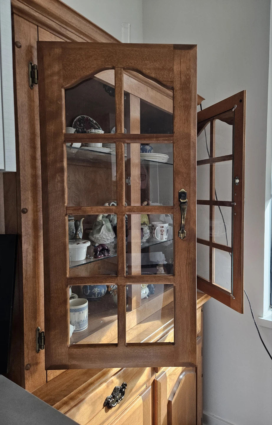Wooden China Cabinet with Glass Doors - photo 2