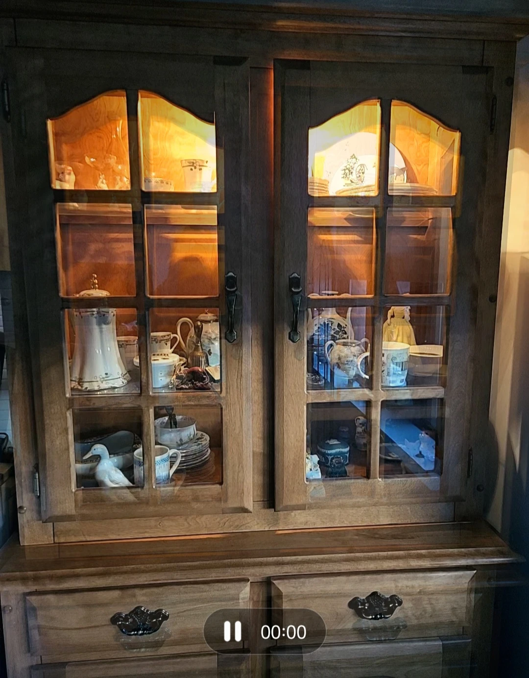 Wooden China Cabinet with Glass Doors - photo 3