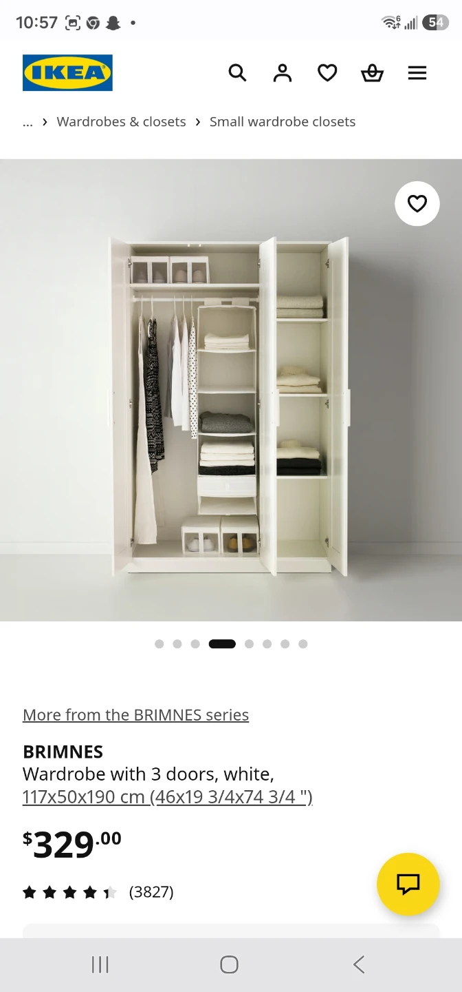 IKEA BRIMNES Wardrobe with 3 doors, white - photo 3