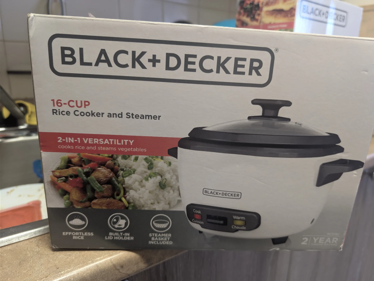 BLACK+DECKER 16-Cup Rice Cooker and Steamer