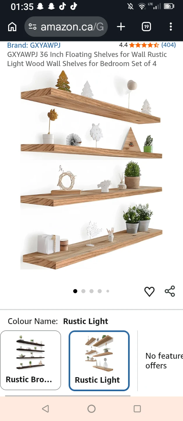 Floating Shelves for Wall Rustic Light Wood Set of 3