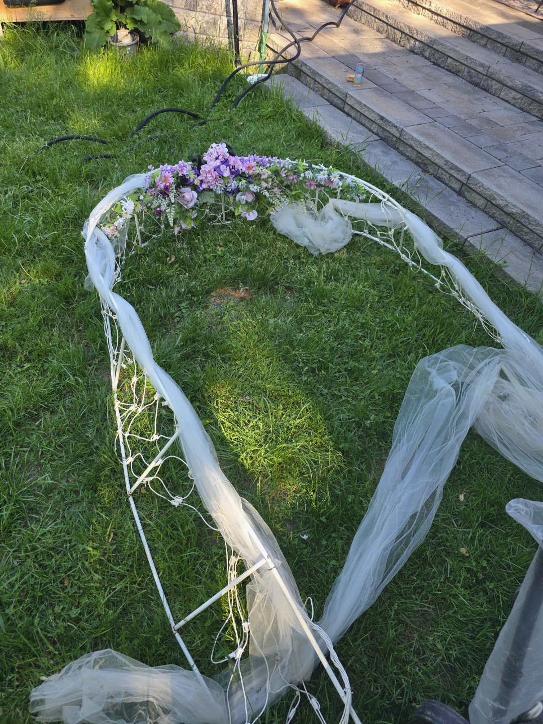 Wedding Arch with Flowers and Drapes