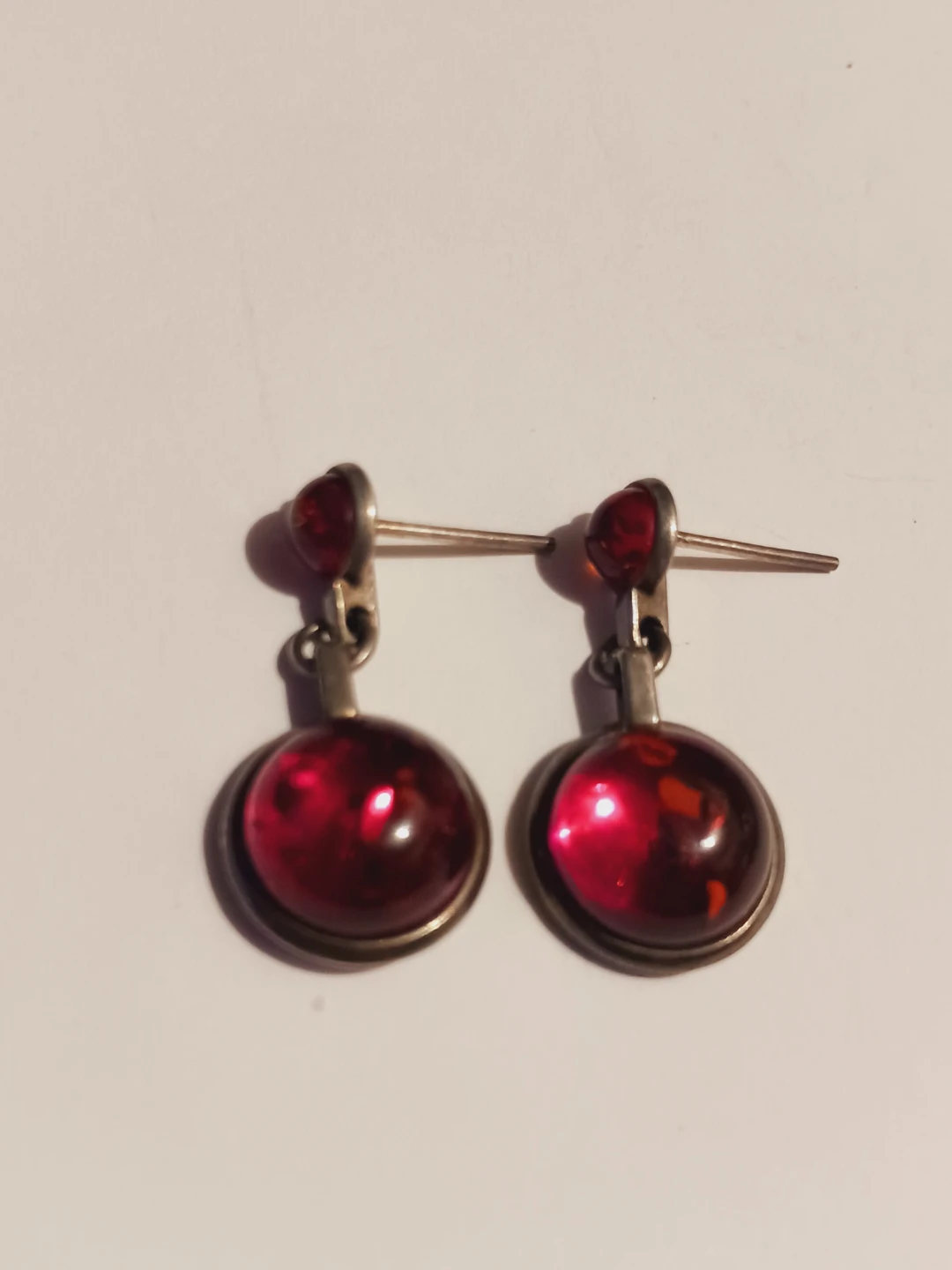 Cute Dangle Earrings with Red Stones - photo 4