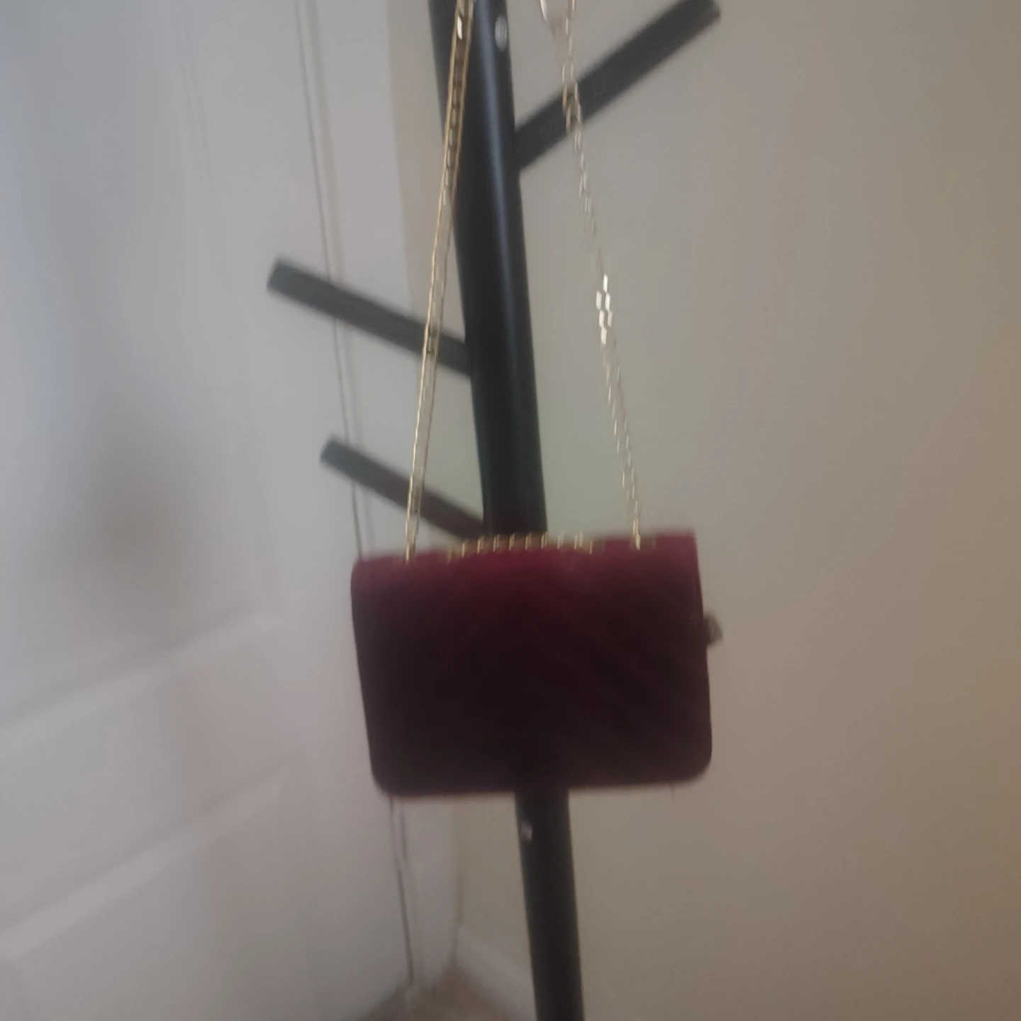 Velvet Clutch Purse with Chain