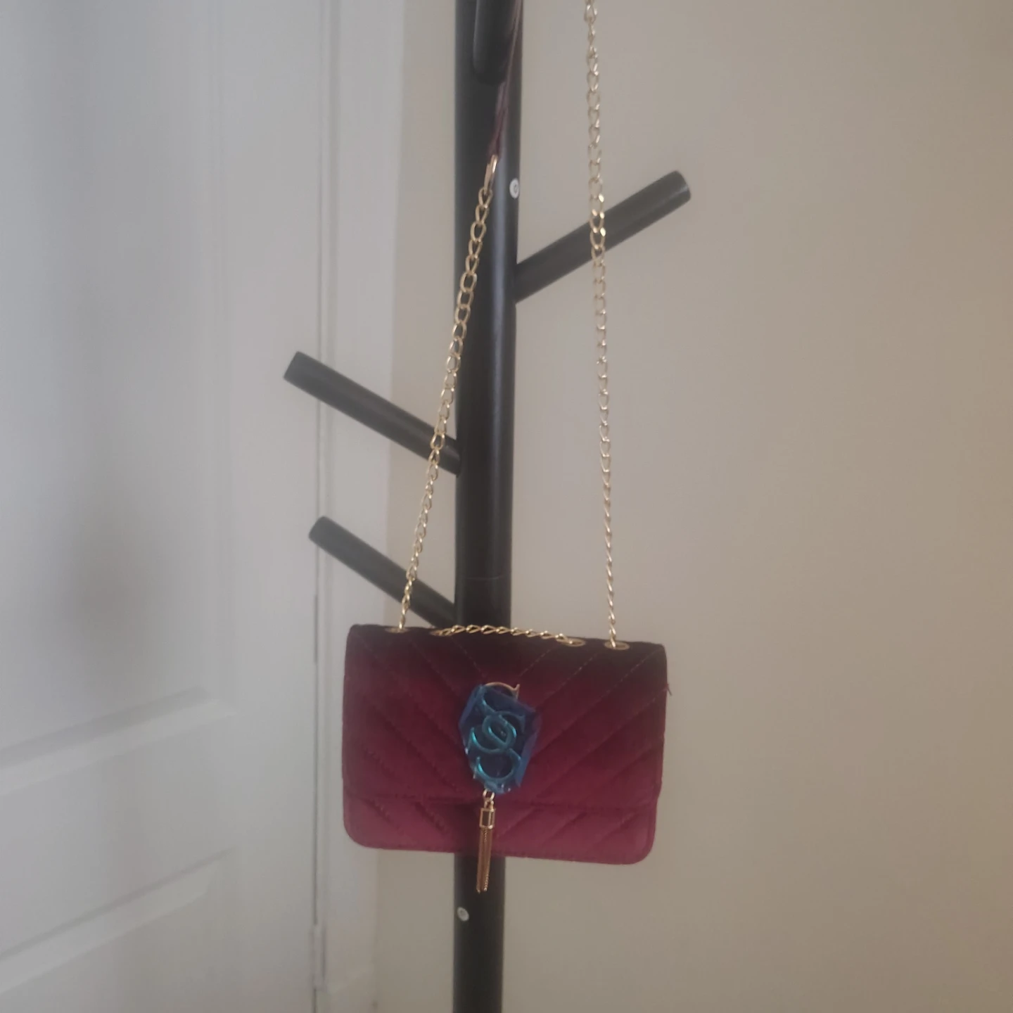 Velvet Clutch Purse with Chain - photo 3