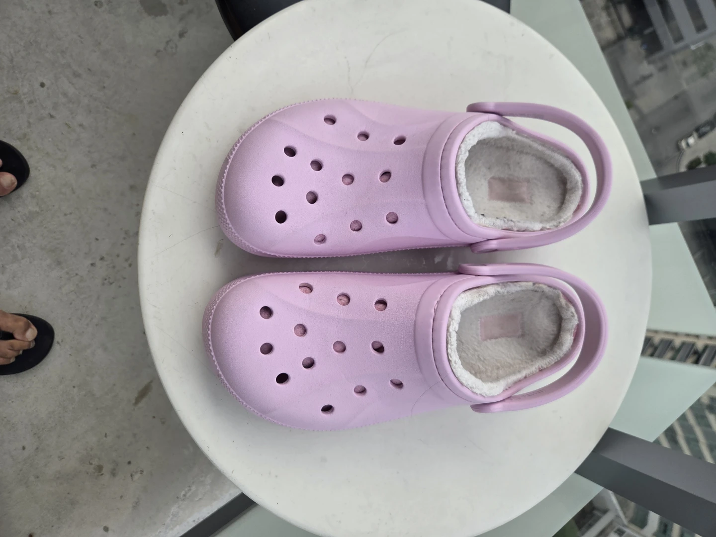 Pink Lined Crocs