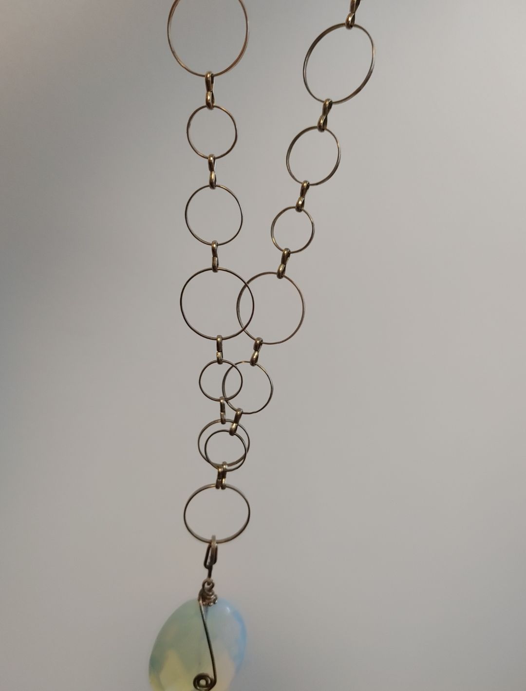 Opalite Pendant Necklace with Circle Chain - photo 3