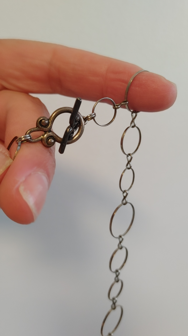 Opalite Pendant Necklace with Circle Chain - photo 4