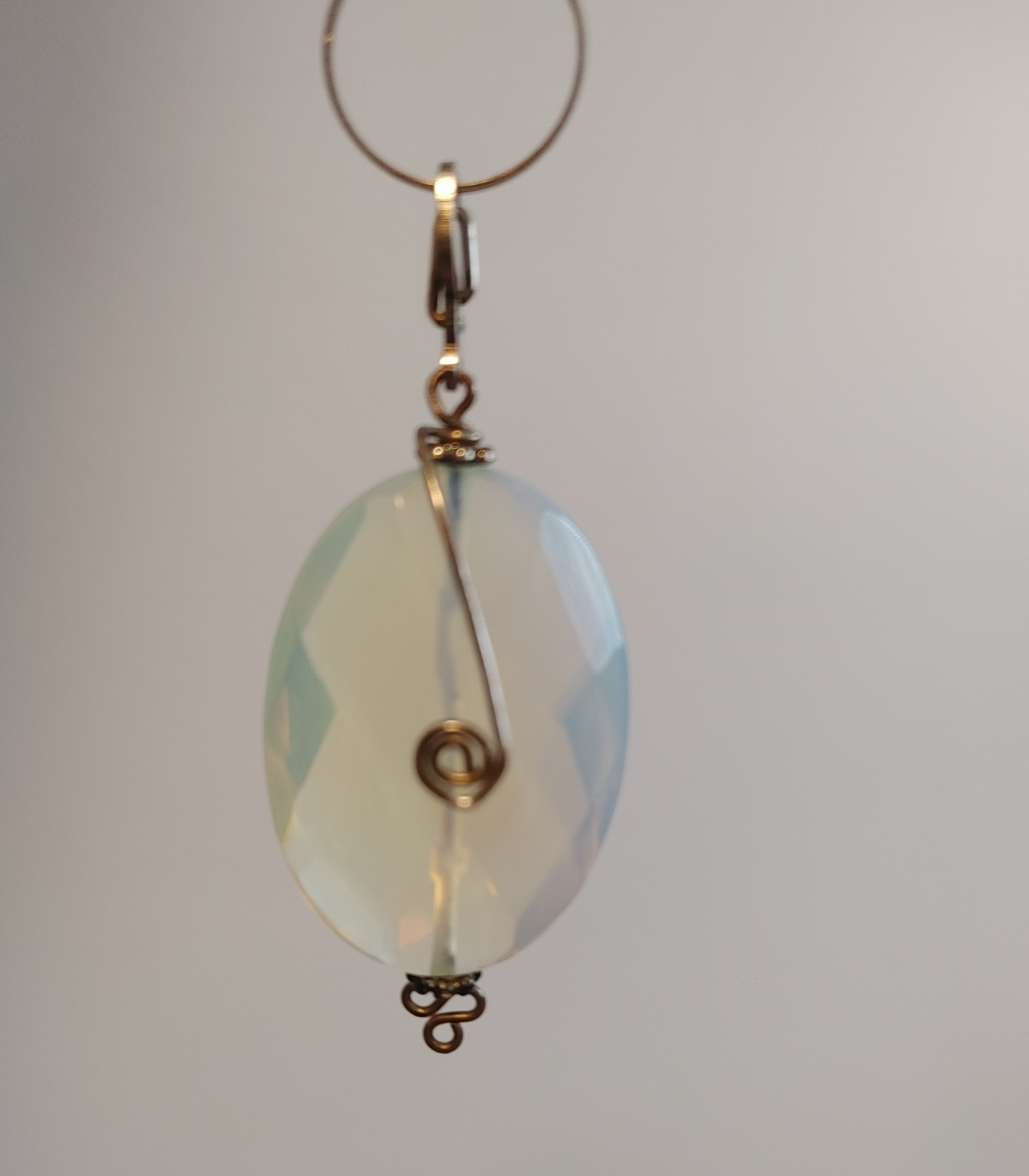 Opalite Pendant Necklace with Circle Chain - photo 5