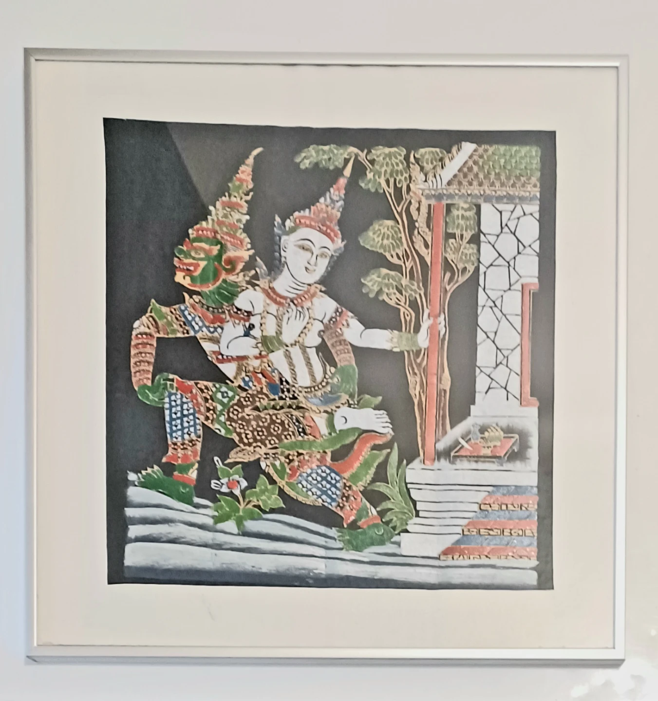 Thai Ramayana Hand Painted Silk Art - photo 2
