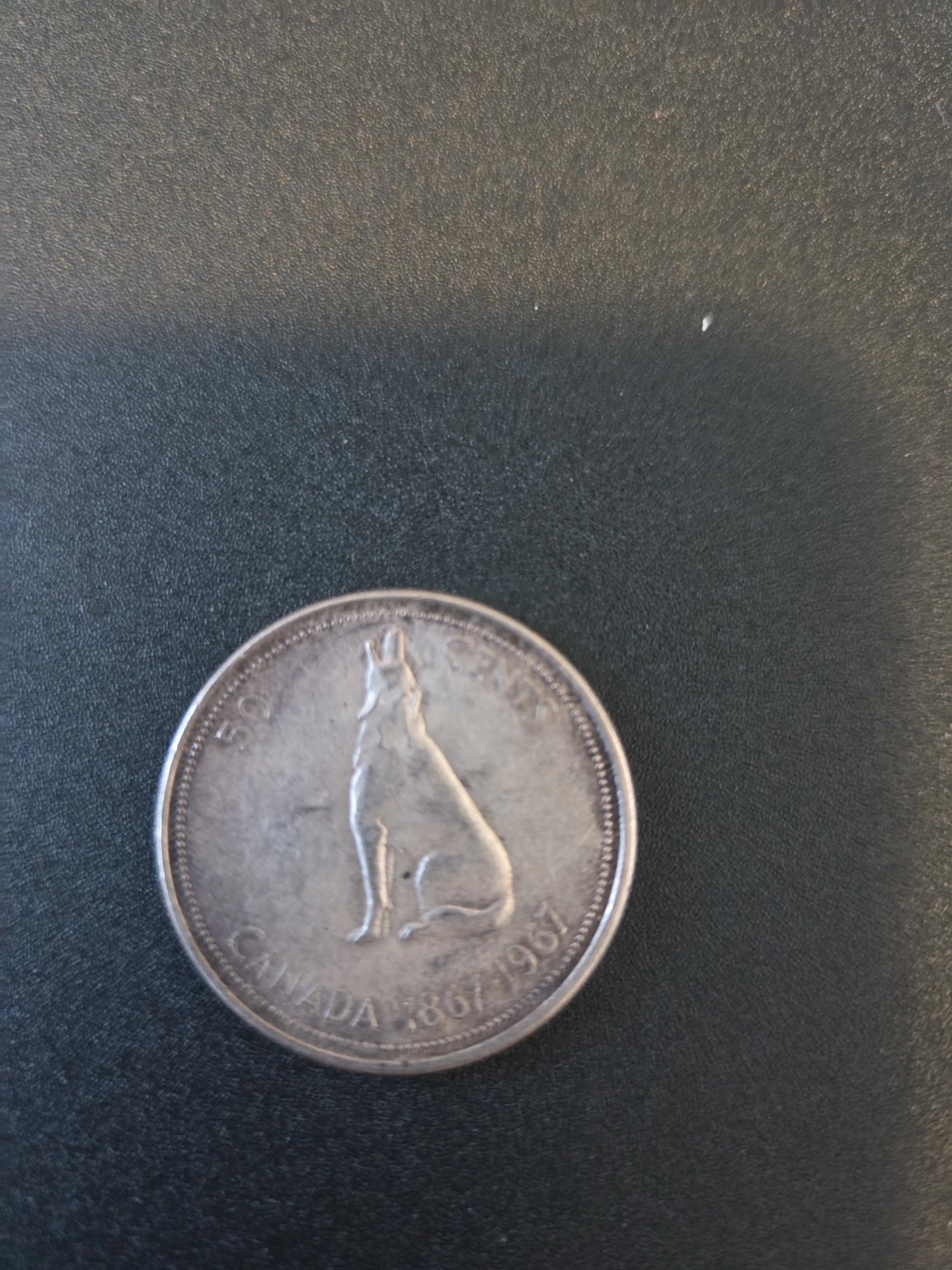 1967 Canadian 50 Cent Coin - Wolf