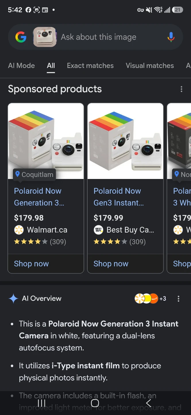 Polaroid Now Instant Camera Generation 3 - Pebble White - photo 3
