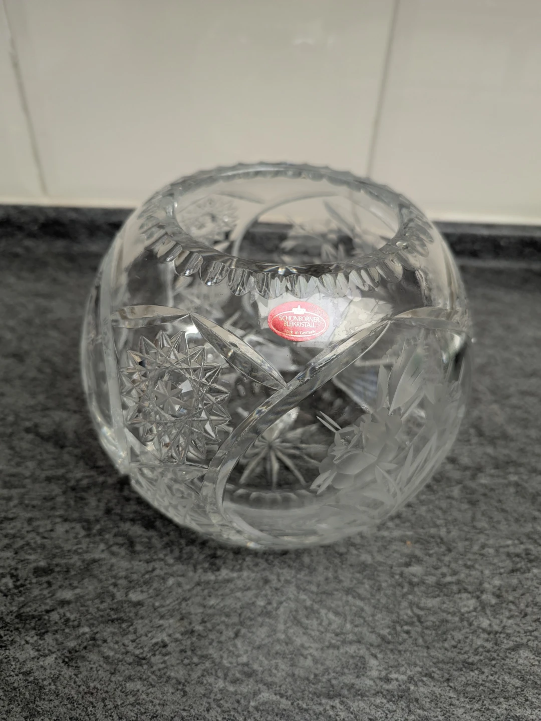 Schonborner Bleikristall Glass Vase