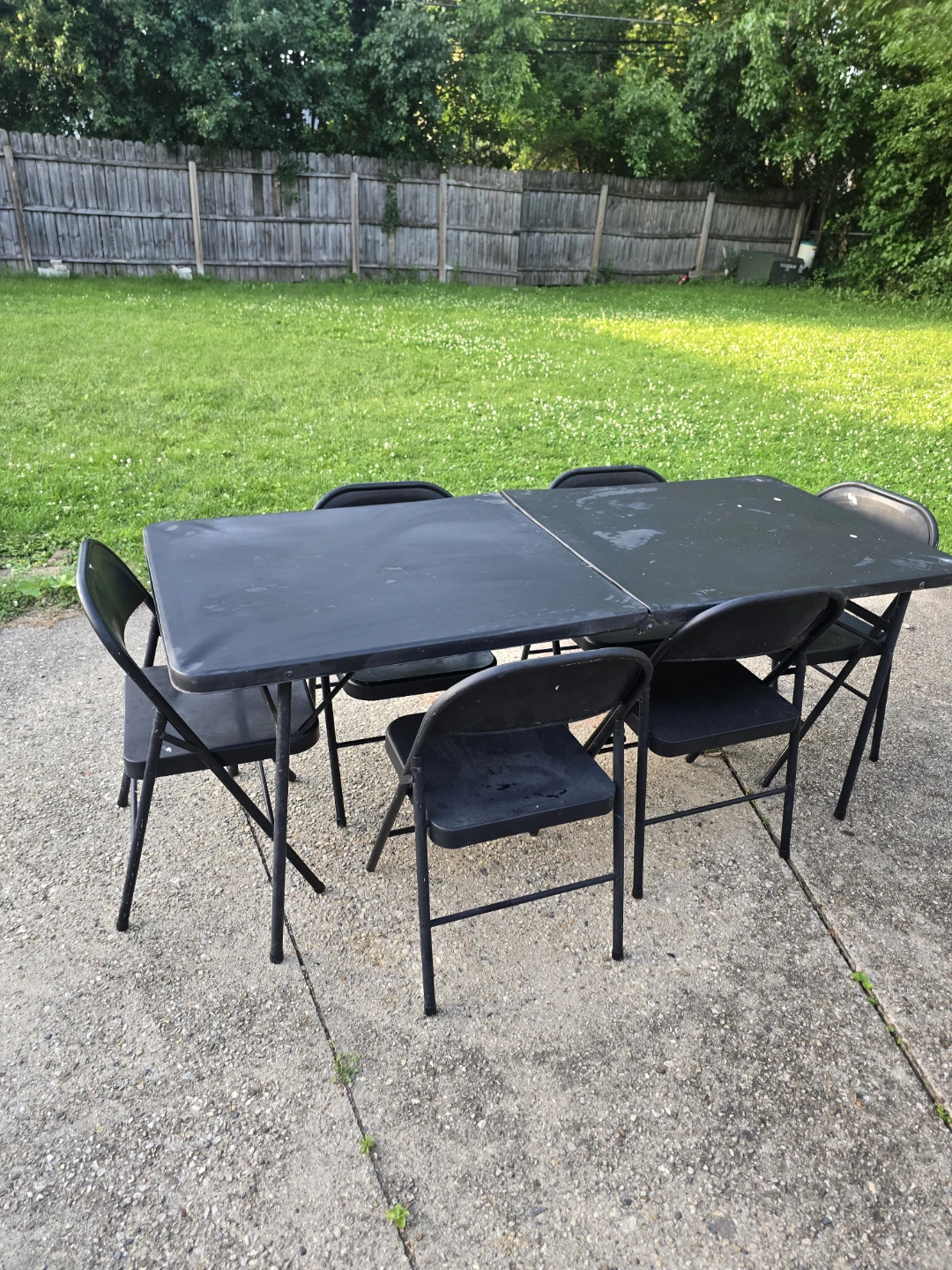 Black Folding Table and Chairs Set - photo 2