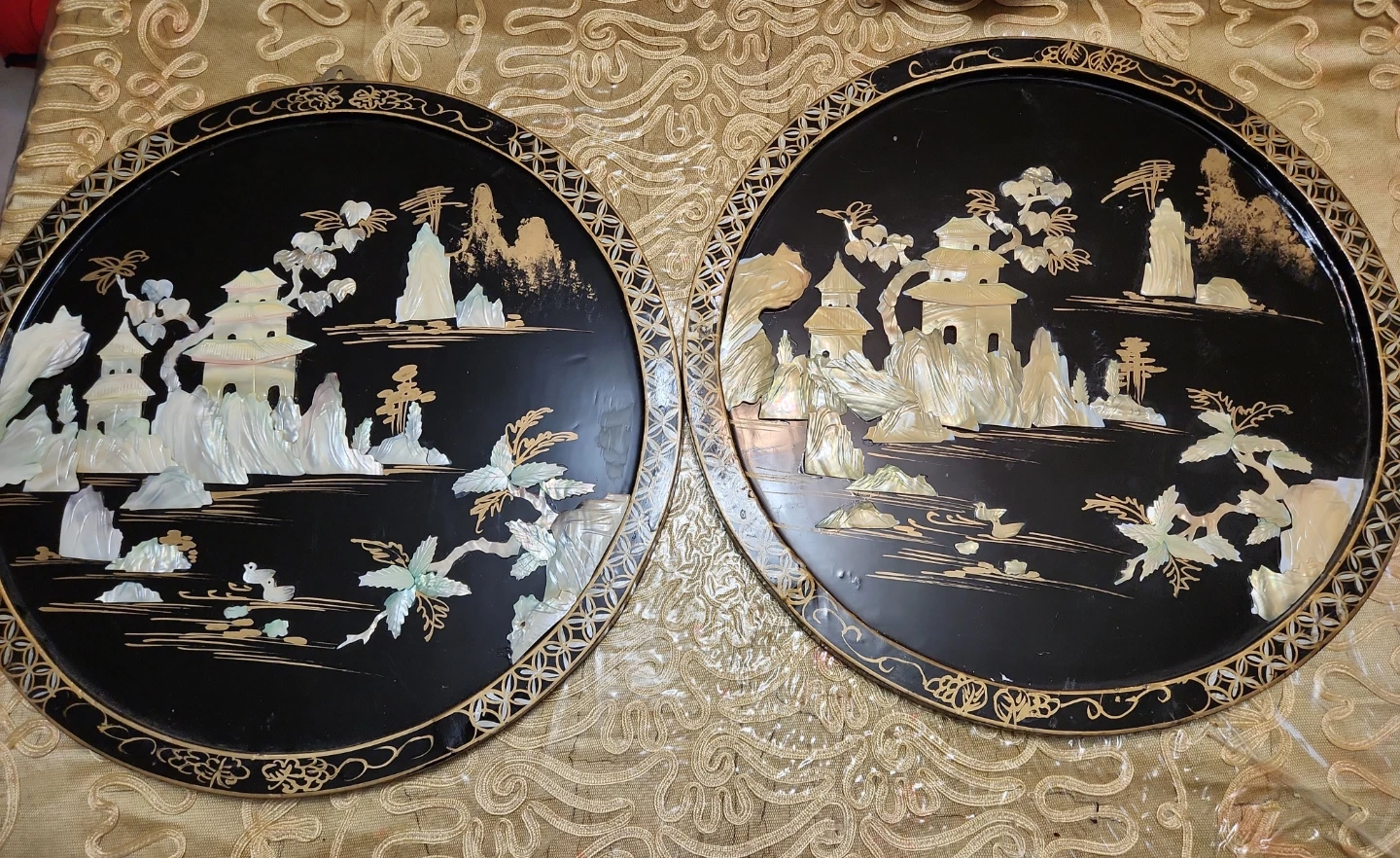 New Vintage Mother of Pearl Inlay Wall Art Set - photo 3