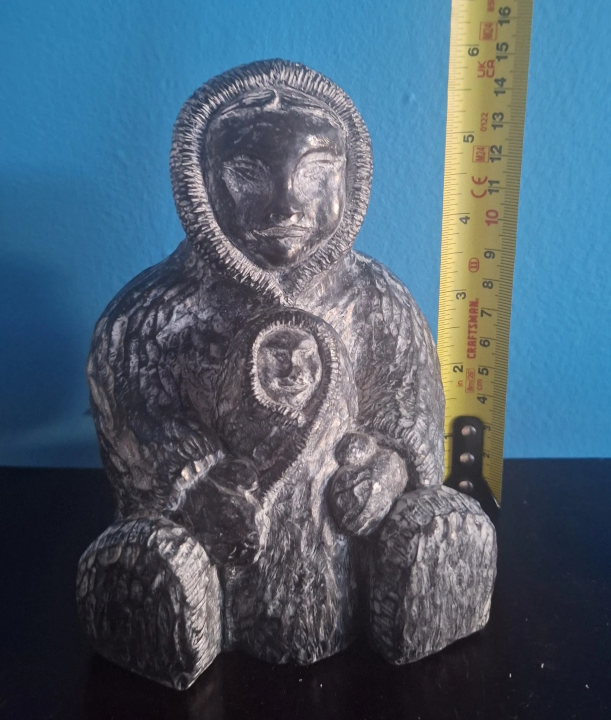 Vintage large Carved Stone Inuit Figures - photo 3
