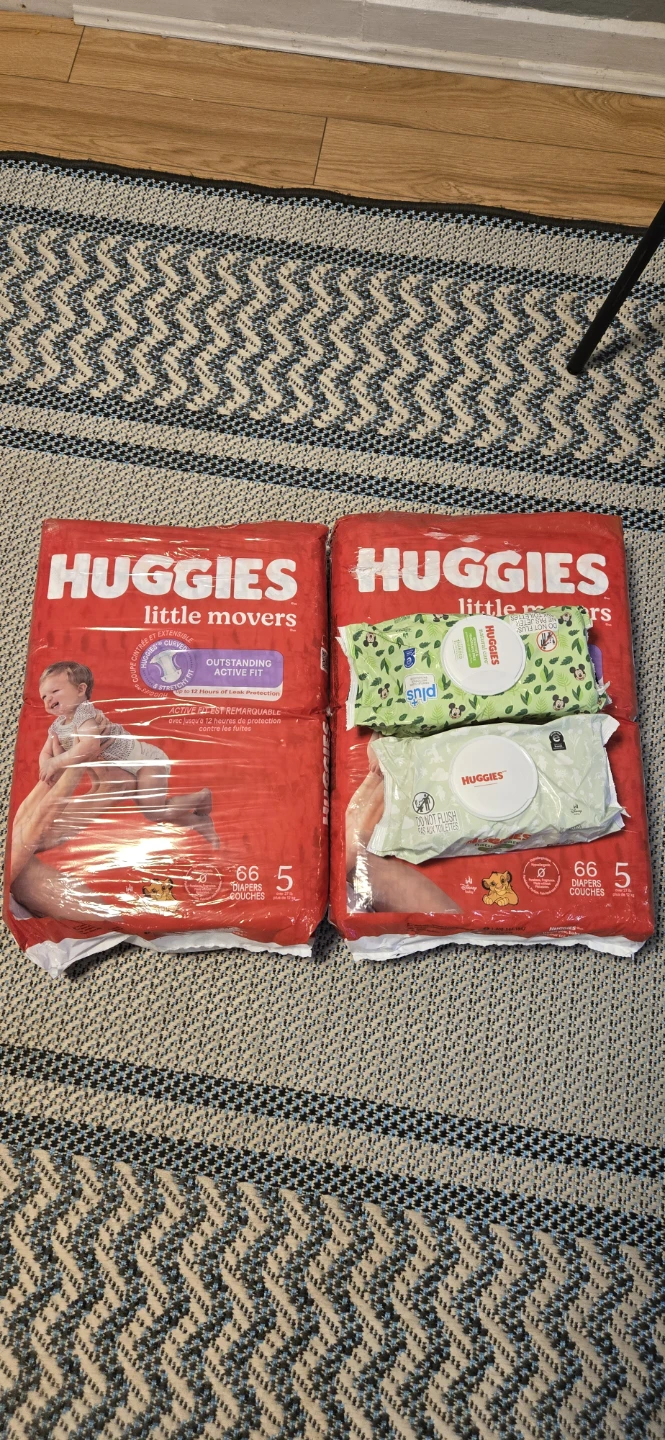 Huggies Little Movers Diapers Size 5 & Wipes Bundle - photo 2