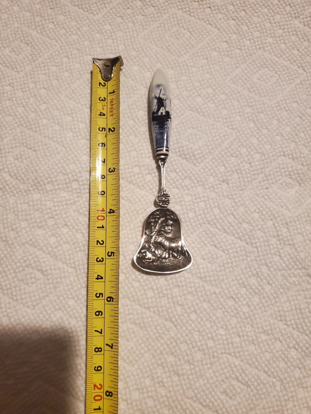 Vintage Bell-Shaped Spoon with Delft Blue Handle - photo 2