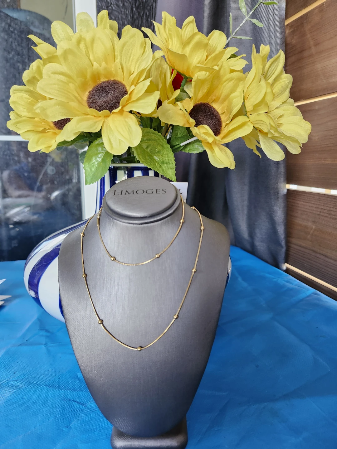 Limoges Gold Tone Necklace (Stainless Steel)