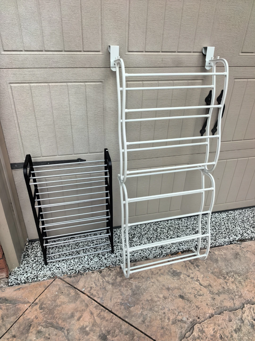 Two Shoe Racks - White & Black