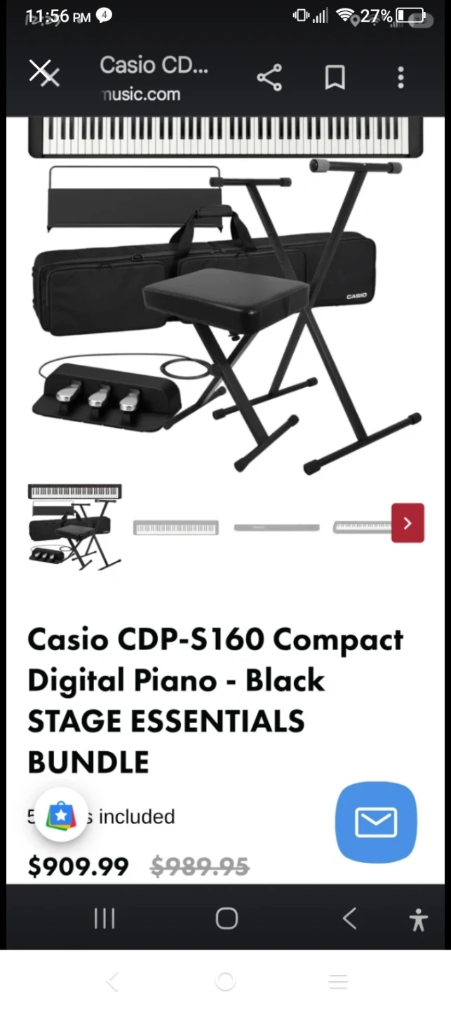 Casio Digital Piano cdp 160 with Stand, Bench, and Pedal - photo 2