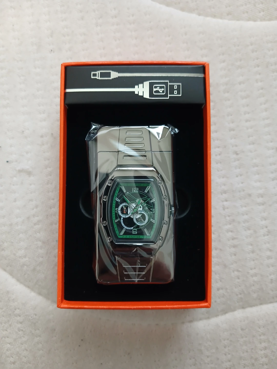 USB Rechargeable Lighter Quartz Watch