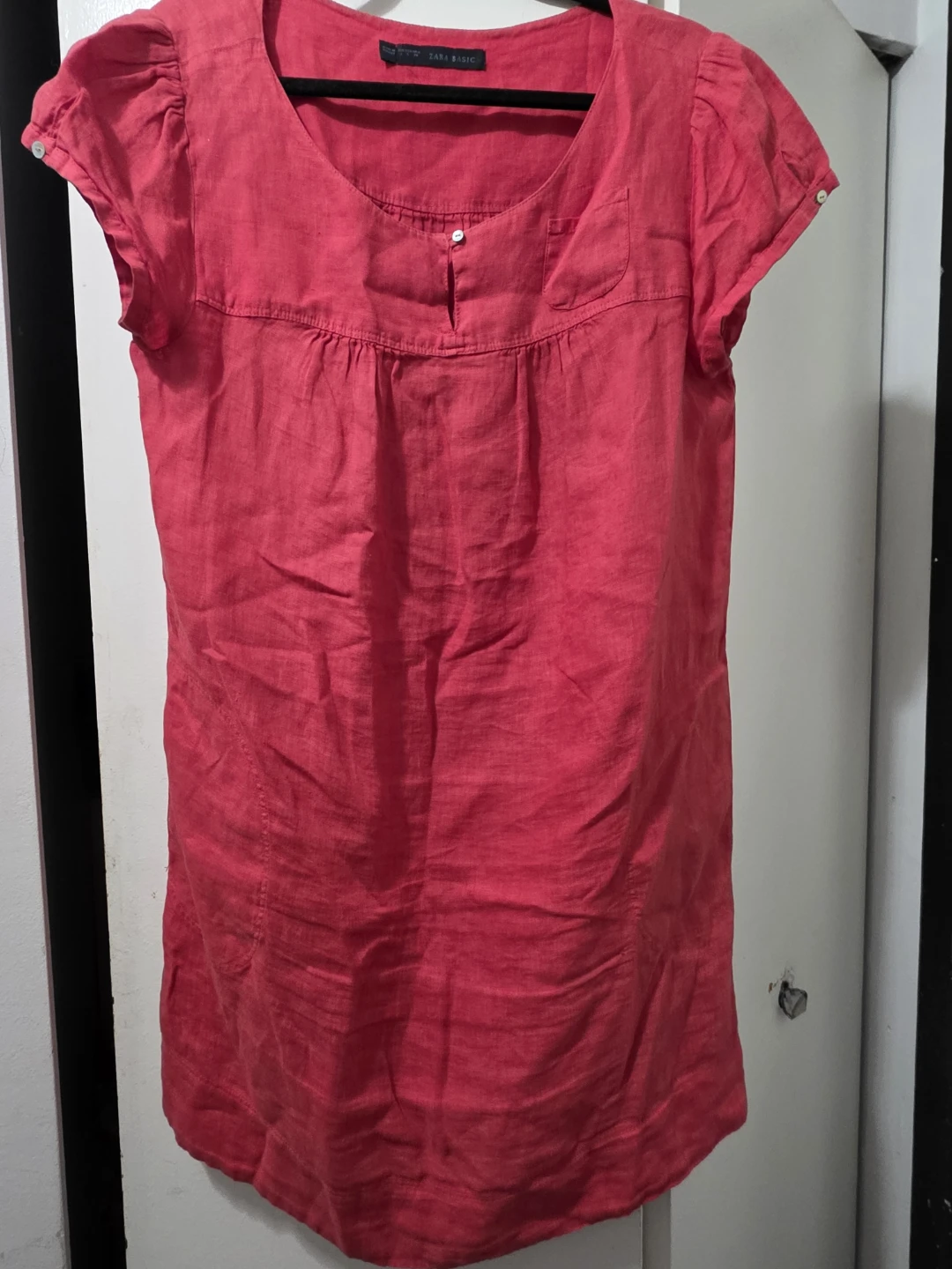 ZARA BASIC Red Linen Blend Tunic Top - photo 4