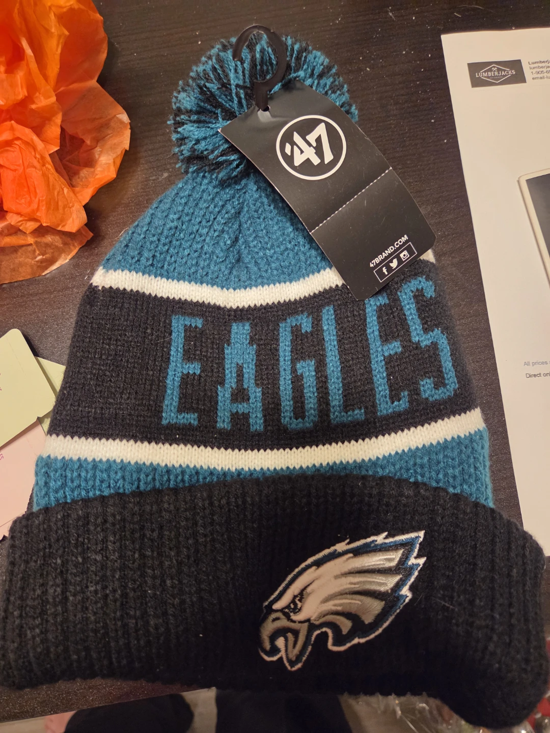 47 Brand Eagles Pom Beanie