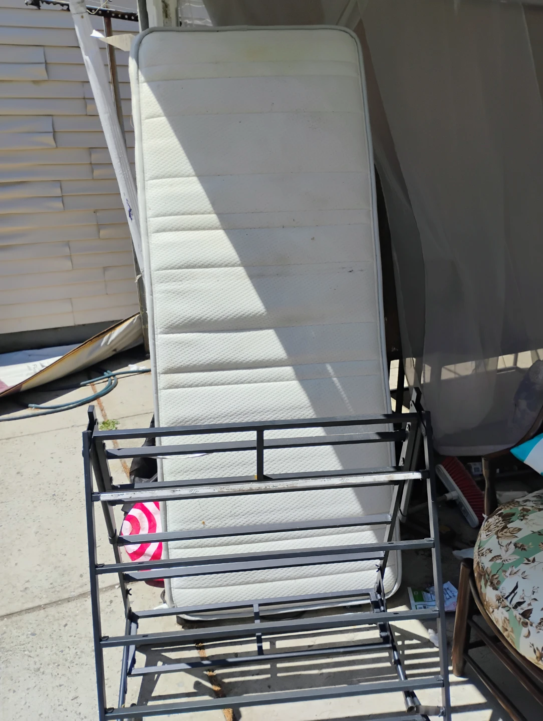 Twin Mattress and Metal Bed Frame - photo 2