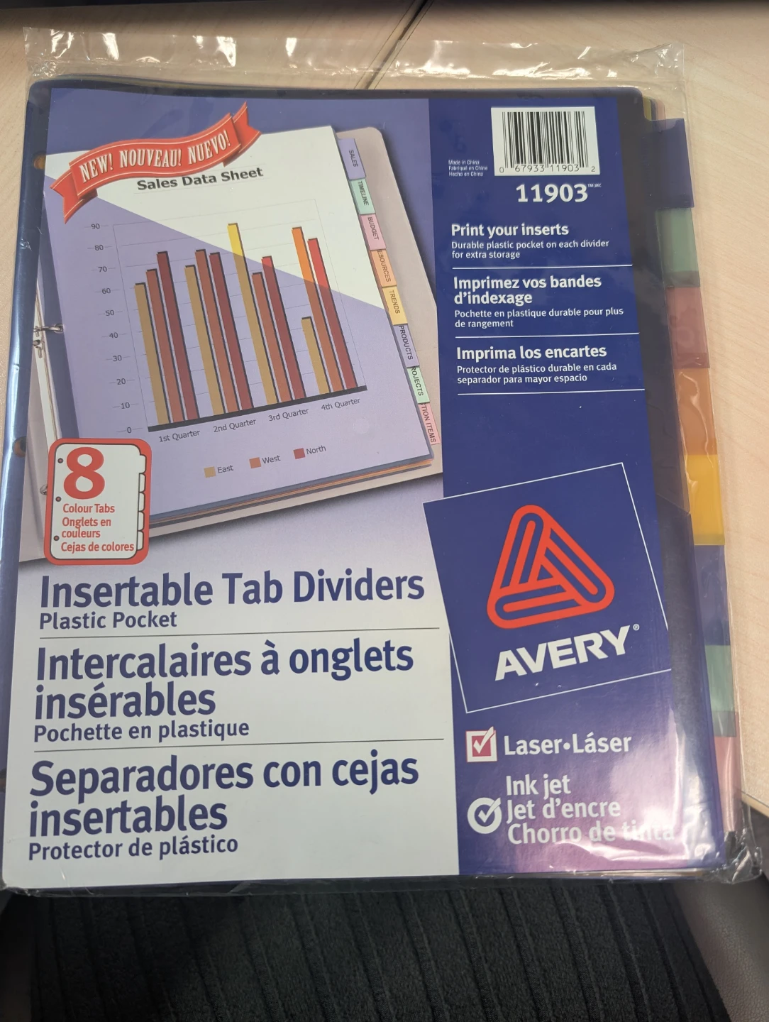 Avery tab dividers with plastic pockets