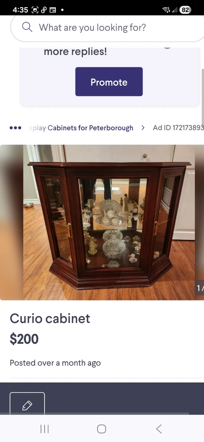 Wooden Curio Cabinet
